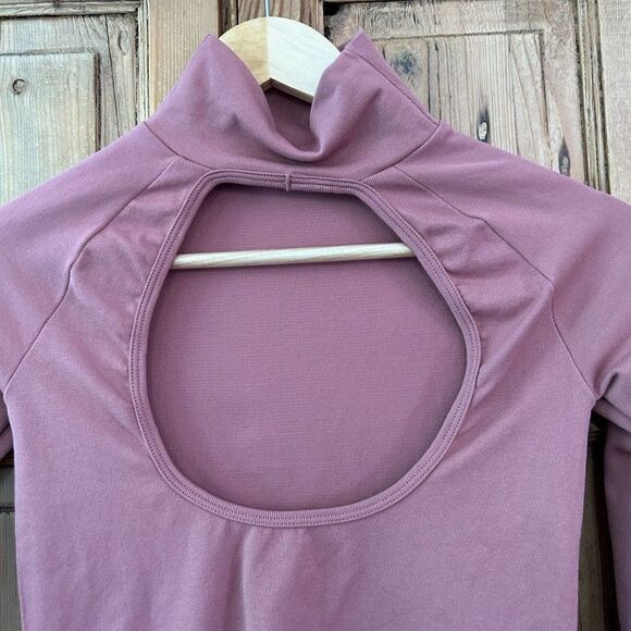 Intimately Free People XS / S  Long Sleeve‎ Blush Pink Turtleneck Fitted Shirt - Picture 4 of 5